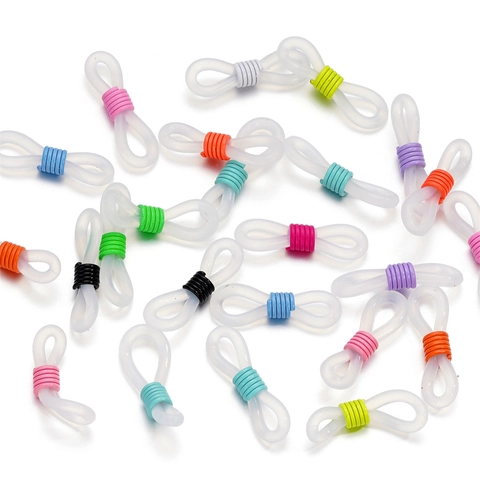 Silicone Eyeglass Chain Connector Anti-Slip Rubber Ring Figure 8 Glasses Rope End Connector DIY Jewelry Finding Accessory