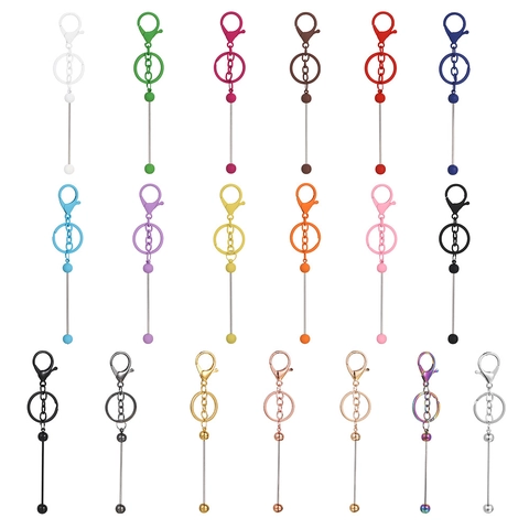 Porte-Clés à Enfiler Perles Bricolage Alliage Mousqueton Anneau Tige Filetée Pour Création Bijoux Accessoire Sac Artisanal Cadeau