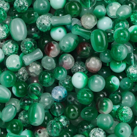 Mixed Glass Crackle Beads And Alloy Charms Set For DIY Jewelry Making Colorful Gradient Beads For Bracelet Necklace Crafting Materials Accessories