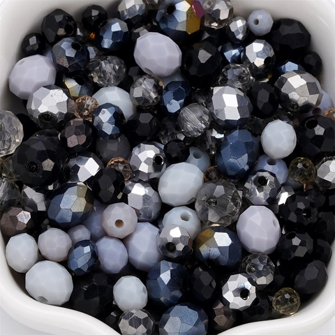 Gemengde Kleur Gefacetteerde Kristallen Glazen Kralen Assorti Ruit Wiel Tussenkralen Voor Sieraden Maken DIY Handgemaakte Ambachten Accessoires