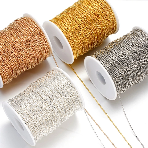 Iron Ball Bead Tube Chain DIY Jewelry Making Findings Necklace Bracelet Tassel Accessory Bulk Pack For Handicraft Supplies