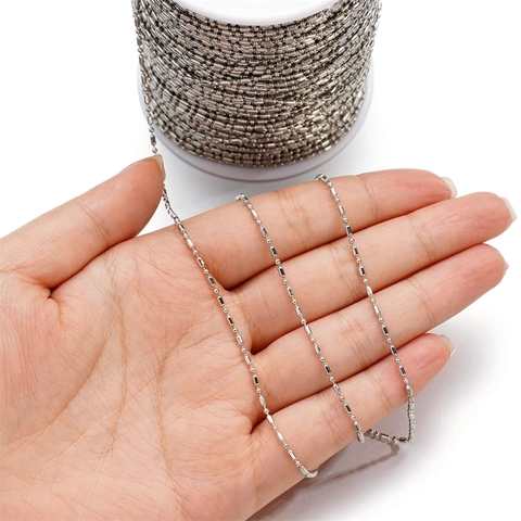 Iron Ball Bead Tube Chain DIY Jewelry Making Findings Necklace Bracelet Tassel Accessory Bulk Pack For Handicraft Supplies