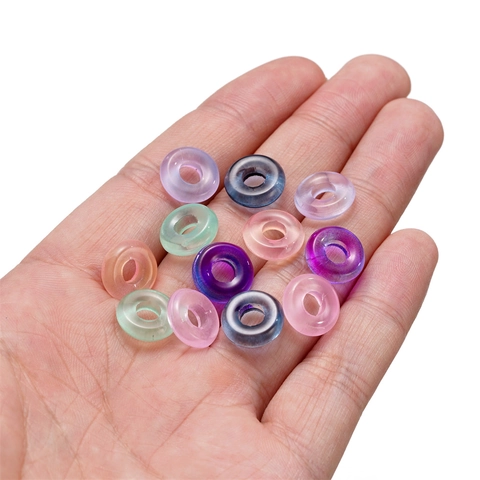 Handgemachte Bunte Glasperlen Runde Donut Loop Zwischenperlen Für DIY Schmuckherstellung Glatte Transparente Glasperlen Halskette Armband Materialien