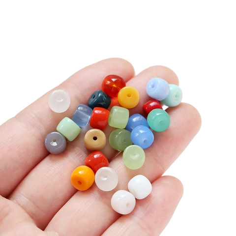 Glass Cylinder Beads DIY Jewelry Making Multicolor Barrel Spacer Beads For Handmade Necklace Bracelet Crafting 6x8.5mm Material