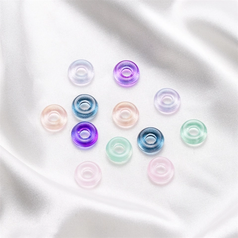 Handgemachte Bunte Glasperlen Runde Donut Loop Zwischenperlen Für DIY Schmuckherstellung Glatte Transparente Glasperlen Halskette Armband Materialien