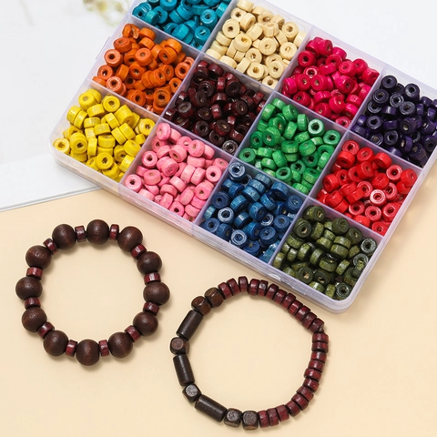 Colorful Cylindrical Wood Beads Macaron Tones Spacer Beads Handmade Loose Beads For Jewelry Making DIY Handmade Craft Accessories