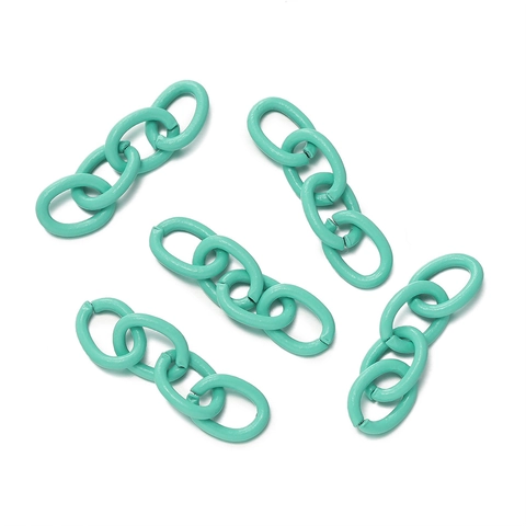 DIY Painted Iron 4-Section Keychain Extension Chain Colorful Metal Link Jewelry Making Findings Keyring Tail Chain Decor