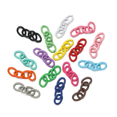 DIY Painted Iron 4-Section Keychain Extension Chain Colorful Metal Link Jewelry Making Findings Keyring Tail Chain Decor