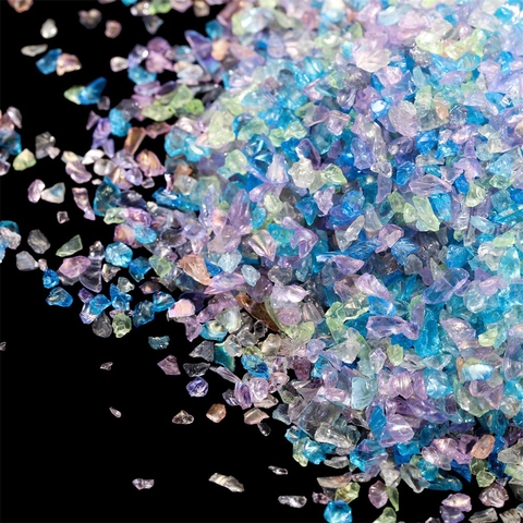 Irregular Colorful Glass Crushed Stones For DIY Jewelry Making Nail Art Craft Supplies Decorative Glass Gravel Filler