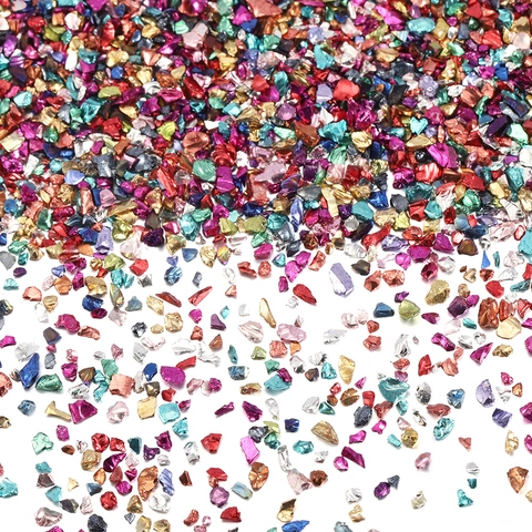 Unregelmäßiger Schotter Glassteine Metallisch Mehrfarbige Perlen Für DIY Harz Nailart Micro Landschaft Schmuck Dekoration