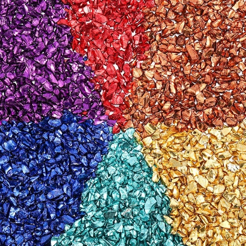 Unregelmäßiger Schotter Glassteine Metallisch Mehrfarbige Perlen Für DIY Harz Nailart Micro Landschaft Schmuck Dekoration
