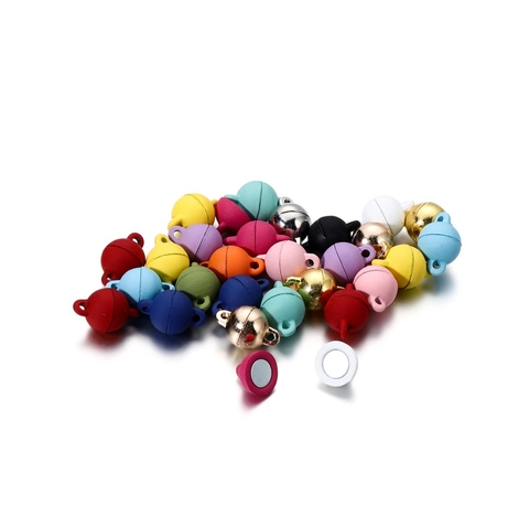 Ball Shape Magnetic Clasps For Jewelry Making DIY Alloy Round Necklace Bracelet Connector Colorful Jewelry Finding