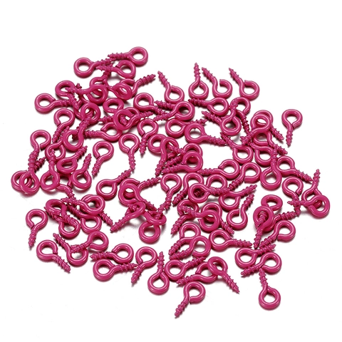 Cáncamos Roscados de Hierro Pintado Multicolor Mini Pernos de Ojo Para Creación de Joyas DIY Artesanías Pequeños Accesorios de Sujeción