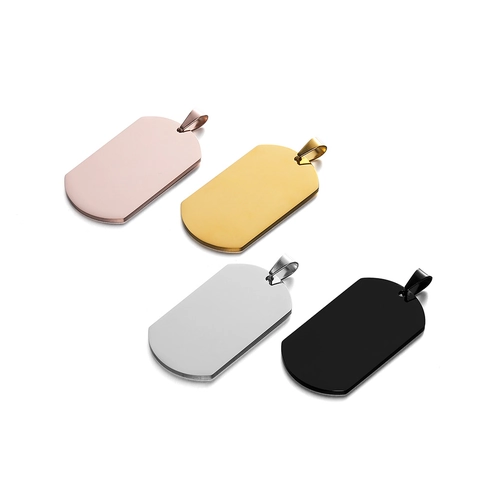 Minimalist Stainless Steel Dog Tag Pendant For Men Highly Polished Mirror Military Style Identification Tag Jewelry Accessory