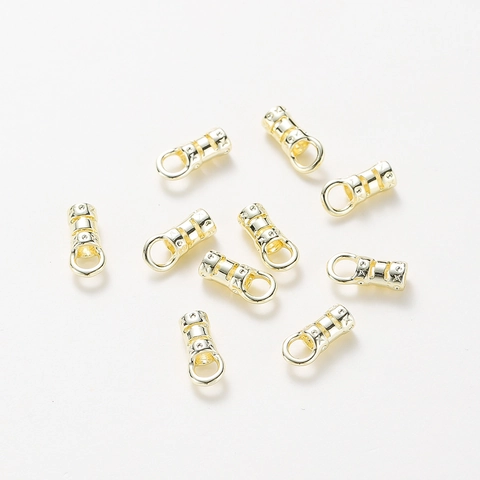 Copper Gold Plated Star Engraved Cord End Caps Universal Jewelry Connectors For DIY Necklace Bracelet Making Findings