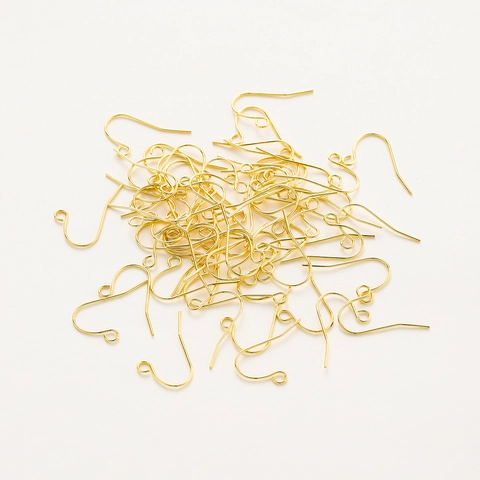 DIY Copper Earring Hooks French Fish Hook Ear Wire With Loop Findings For Jewelry Making Minimalist Handmade Earring Accessories