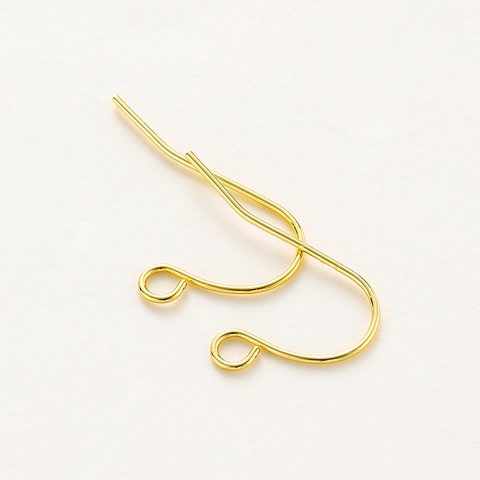Ganchos para Pendientes de Latón Chapados en Oro Accesorios para Creación DIY Ganchos con Bucle para Joyería Artesanal