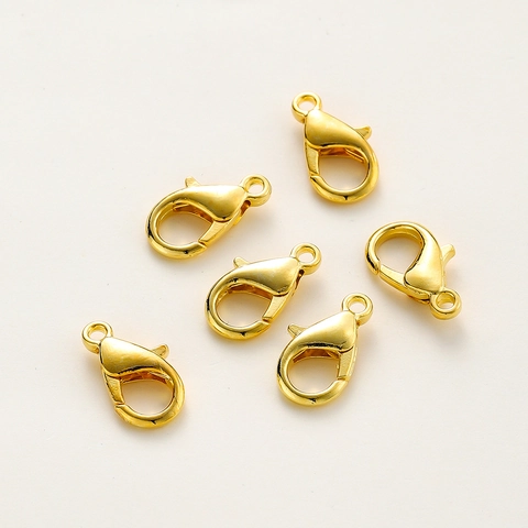 Copper Real Gold Plated Lobster Clasps For DIY Jewelry Making Findings Necklace Bracelet Connector Accessories High Quality