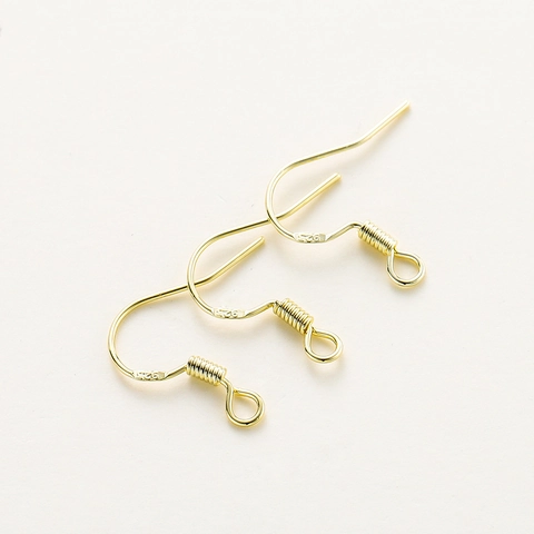 Crochets d'Oreilles de Fabrication de Bijoux DIY Plaqués Or Argent Cuivre Avec Poinçon S925 pour Fournitures de Boucles d'Oreilles