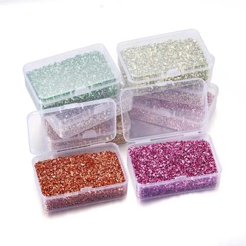 Irregular Crushed Glass Stones For DIY Jewelry Making Nail Art Decoration High Gloss Glass Chips For Epoxy Resin Crafts Mixed Colors Glass Gravel