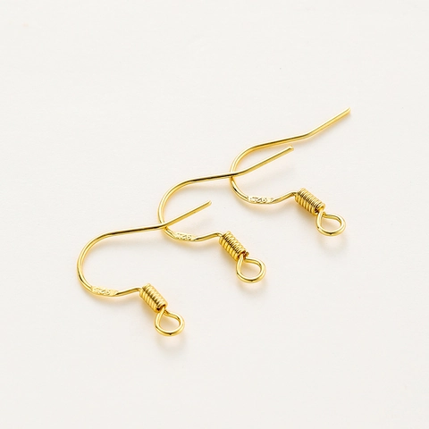 Crochets d'Oreilles de Fabrication de Bijoux DIY Plaqués Or Argent Cuivre Avec Poinçon S925 pour Fournitures de Boucles d'Oreilles