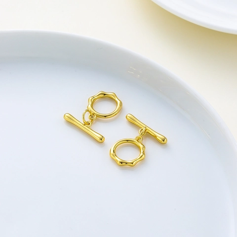 Kupfer Vergoldet 18K Echtgold Knebelverschluss OT Schnalle Verbinder Für DIY Halskette Armband Handgefertigter Schmuck Zubehör