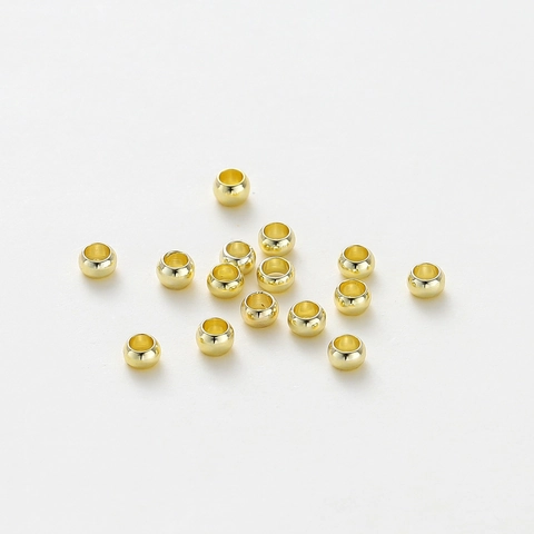 Gold Plated Copper Crimp Beads DIY Jewelry Making Stopper Beads For Bracelets Necklaces High Quality Color Retention Findings
