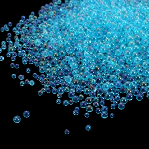 Iridescent Glass Bubble Beads No Hole Transparent Seed Beads For DIY Nail Art Jewelry Making Phone Case Decoration