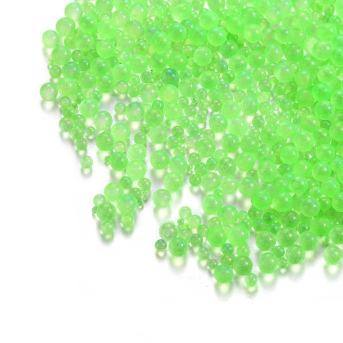 Iridescent Glass Bubble Beads Hole-Less Round Beads For DIY Jewelry Making Nail Art Filling Handmade Craft Material