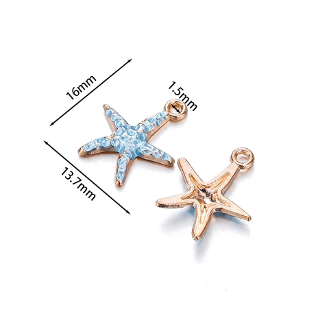 DIY Legering Zeester Schelp Hangers Emaille Charms Met Kunstparel Voor Handgemaakte Ketting Armband Oorbellen Sieraden Maken