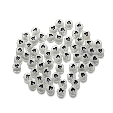 Leuchtende Acryl Alphabet Perlen Herz Stern Mond Nummer Muster Lose Perlen Für DIY Armband Halskette Handgefertigte Schmuck Zubehör