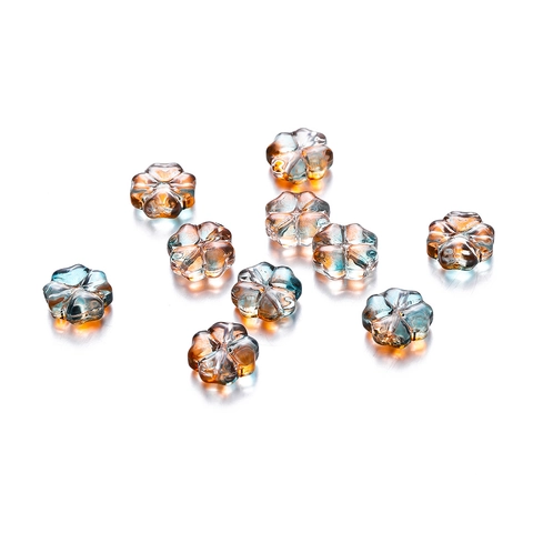 Cuentas de Vidrio con Forma de Flor de Trébol para Bricolage Pulsera Collar Joyería Cuentas Sueltas de Colores