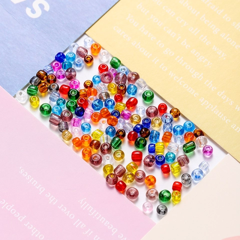 Perles de Verre Transparentes Colorées pour la Fabrication de Bijoux DIY Bracelet Collier Fournitures d'Artisanat Fait Main Couleurs Mixtes Perles en Vrac