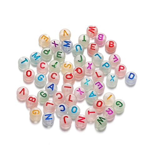 Leuchtende Acryl Alphabet Perlen Herz Stern Mond Nummer Muster Lose Perlen Für DIY Armband Halskette Handgefertigte Schmuck Zubehör