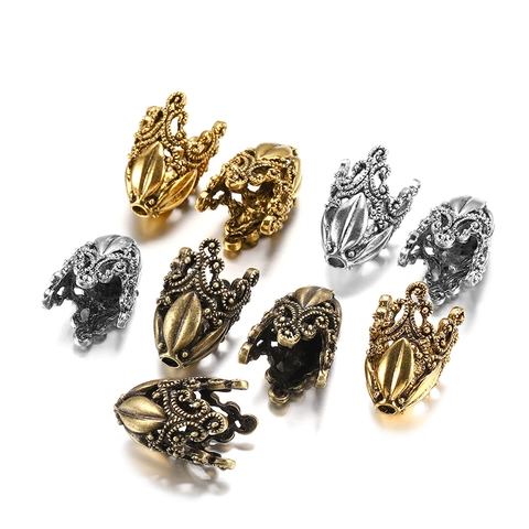 Vintage Legierung Blütenschale Perlenkappen Für DIY Schmuckherstellung Quasten Haarnadel Anhänger Antik Gold Silber Zubehör
