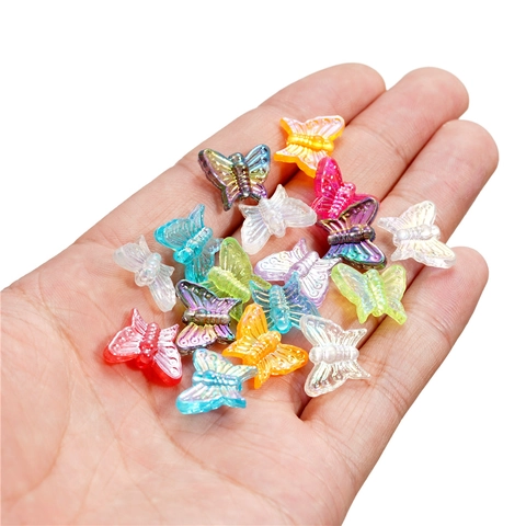 Perline in Acrilico a Farfalla Iridescente da 13mm per Catena Cellulare DIY Accessori Capelli Creazione Gioielli