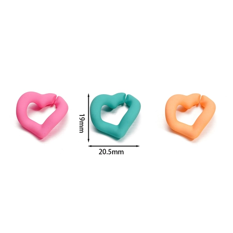 Connettori per Maglie di Catena Aperte a Forma di Cuore in Acrilico per Fai da Te Catena Cellulare Borsa Macaron Finitura Opaca Accessori Gioielli