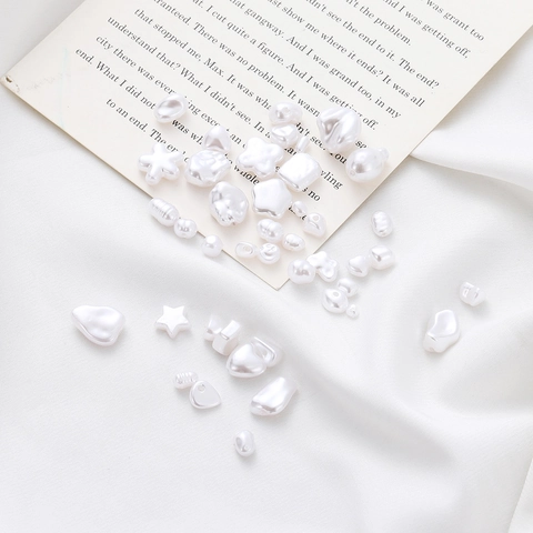 Baroque Style Irregular ABS Artificial Pearl Beads For DIY Jewelry Making Necklace Bracelet Heart Star Flower Shapes