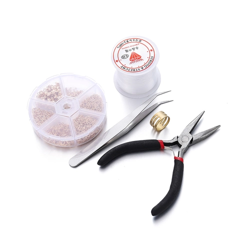 Herramientas de Joyería de Cobre Chapado en Oro Con Alicates Pinzas Hilo de Cristal Anillos Cadena de Extensión DIY