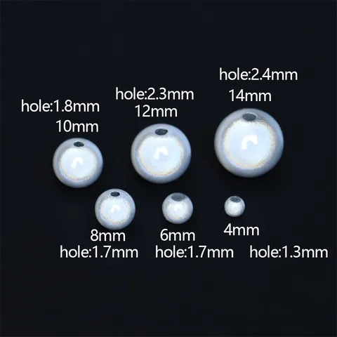 Colorful Reflective Laser Beads For DIY Jewelry Making Acrylic Resin Round Through-Hole Beads For Bracelet Necklace Accessories