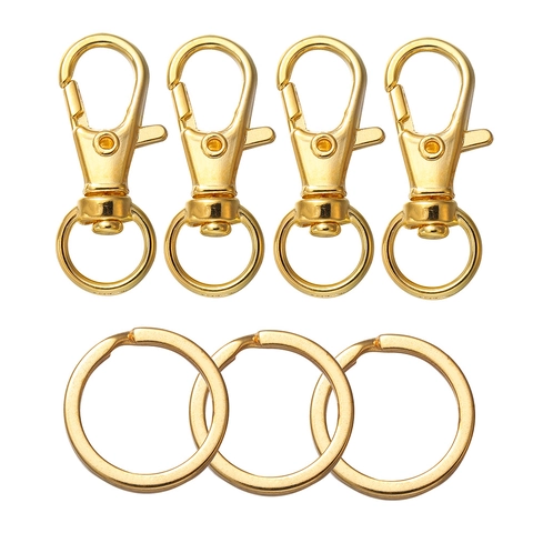 Juego de Cierre de Langosta de Aleación y Anillo de Llavero para Accesorios de Llavero DIY Fabricación de Joyas de Metal Juego de Herrajes