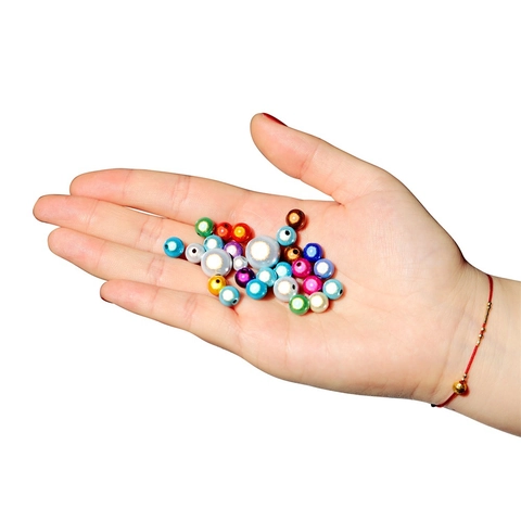 Kleurrijke Holografische Plastic Kralen Parelmoer Ronde Losse Kralen Voor DIY Sieraden Maken Materialen Telefoonketting Accessoires