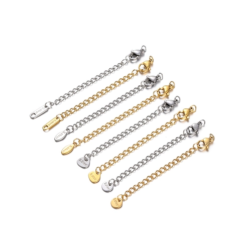 Stainless Steel Extension Chain With Lobster Clasp For Jewelry Making DIY Handcraft Gold Silver Extender For Necklace Bracelet