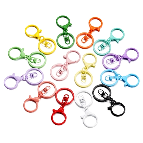 Colorful Lacquer Alloy Lobster Clasp Keychain Swivel Hooks Set For DIY Jewelry Making Crafts Key Ring Accessory