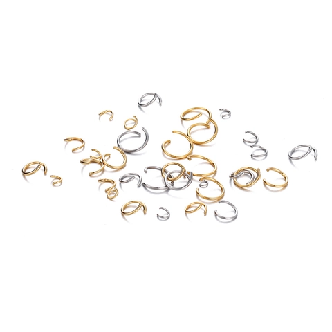 304 Anellini Aperti in Acciaio Inossidabile Oro Argento per Creazione Gioielli DIY Collegamento per Orecchini Bracciali Collane