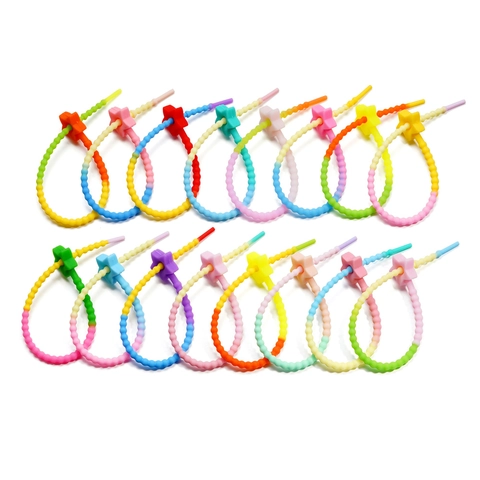 Gradient Silicone Star Cable Tie Multiuse Flexible Data Wire Organizer Cute Macaron Color Bag Charm Toy Hanging Strap Jewelry