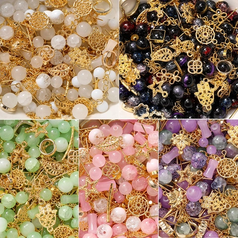 Glass Beads Mixed Metal Pendants DIY Jewelry Making Kit For Handmade Bracelet Necklace Crafting Bohemian Jewelry Supplies