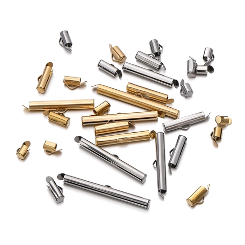 Stainless Steel Slide-on End Tubes Connector For Jewelry Making DIY Findings Multi-Strand Bracelet Necklace Clasp Accessory