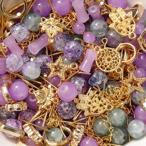 Glass Beads Mixed Metal Pendants DIY Jewelry Making Kit For Handmade Bracelet Necklace Crafting Bohemian Jewelry Supplies