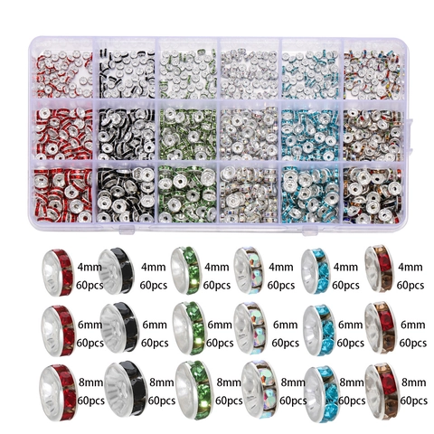 Koper IJzer Strass Rondelle Spacer Kralen DIY Sieraden Maken Materiaal Multikleur Kristal Diverse Kleuren Handwerk Accessoires